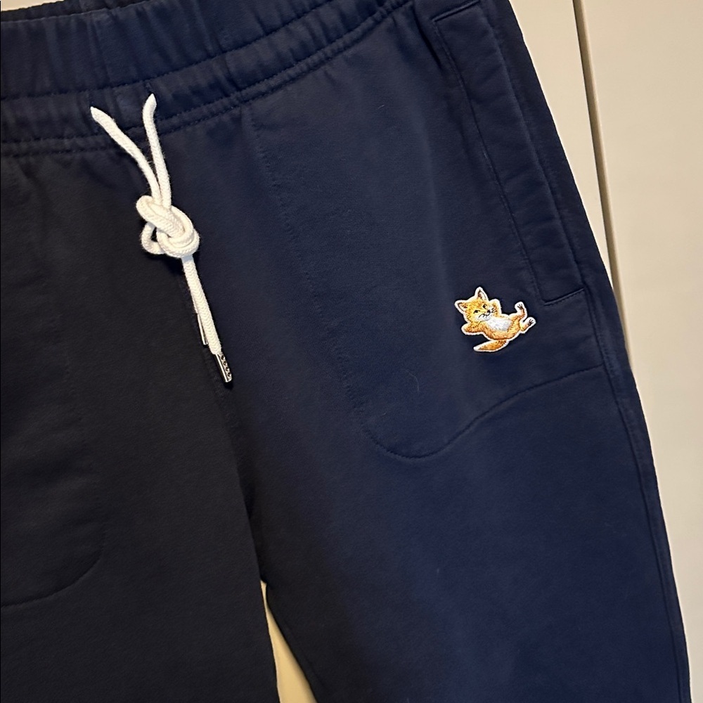 Maison Kitsuné Chillax Fox Dark Blue tapered track pants Size Small - Picture 9 of 13